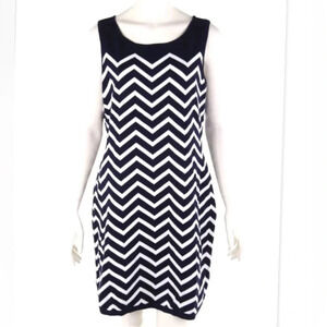 Lauren Ralph Lauren navy & white chevron print sleeveless dress Women’s size 12